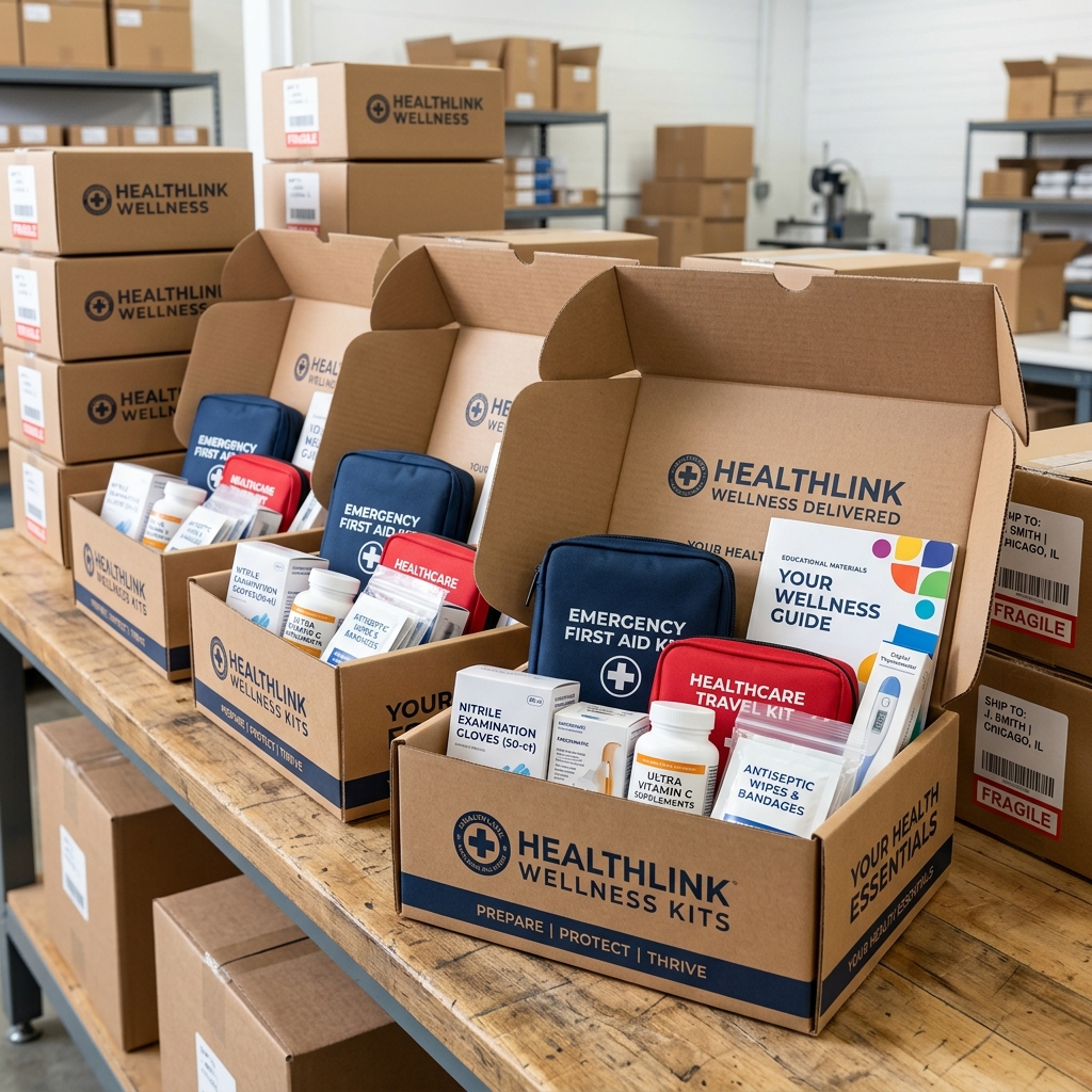 Assembled healthcare wellness kits